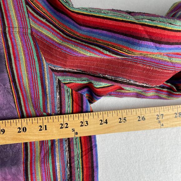 National Geographic Purple Patchwork Open Front Silk Boho Blazer Sz Lg - Picture 7 of 8